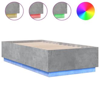 Berkfield Home Bed Frame with LED without Mattress Concrete Grey 90x190 cm Single