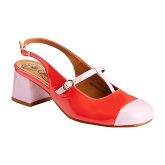 FLY London SOLN083FLY Nappalak Leather Womens Heels Sandals - Pink Scarlet - Size:UK 5