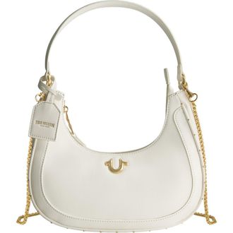 True Religion Zip Top Crescent Hobo Bag in White at Nordstrom