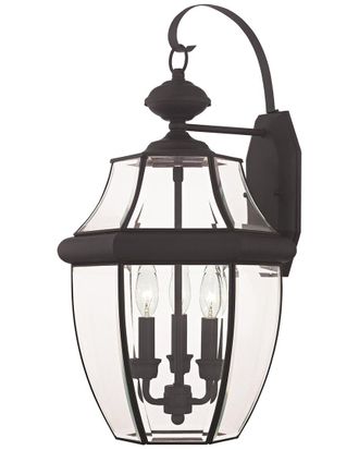 Livex Lighting Monterey 3-Light Bronze Outdoor Wall Lantern