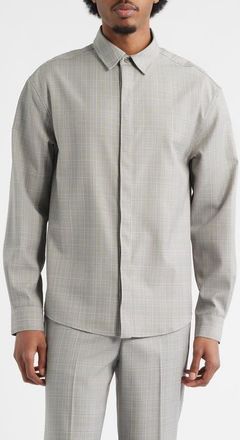 Krost Jordan Wool Blend Plaid Shirt in Laurel Wreath at Nordstrom, Size X-Large