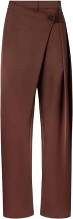 Pinko Rechte broek - Dames - Straight fit broeken - Bruin - XL - Broeken