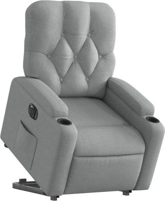 vidaXL Sill&oacute;n El&eacute;ctrico Reclinable Elevable De Tela Gris Claro Vidaxl