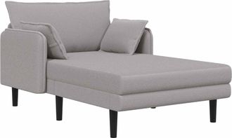vidaXL Chaise Longue De Gran Tama&ntilde;o Gris Claro Boucl&eacute; Vidaxl