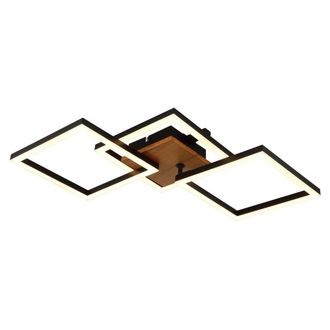 Netlighting Kerry Integrated LED Semi Flush Ceiling Light Matt Black 3x LED 3000K