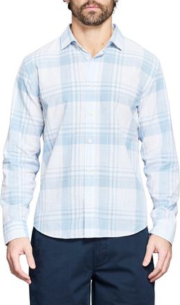 Billy Reid Hutcheson Plaid Button-Up Shirt in Light Blue/White at Nordstrom, Size Xx-Large