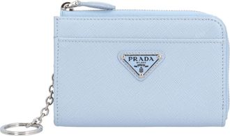 Prada Saffiano Blue Leather Coin Purse/Coin Case (Pre-Owned)