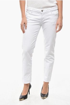 Dsquared2 WHITE BULL Stretch Denim Cropped Fit JENNIFER Jeans 15cm size 36