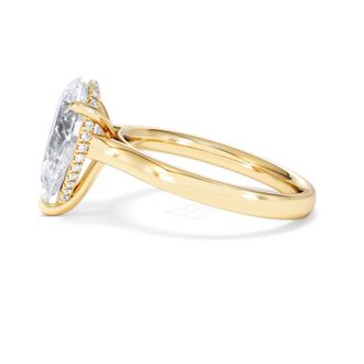 The Diamond Store Amora Pear 3.11ct Hidden Halo Lab Diamond Engagement Ring G/VS Set in 18K Gold