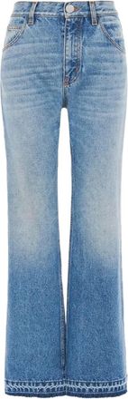 Chloé Jeans svasati con orlo sfrangiato - Blu