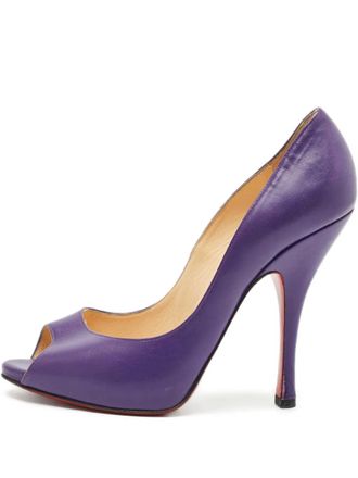 Christian Louboutin leather peep-toe pumps - Purple