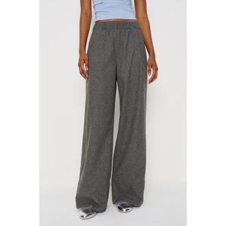 Reformation Fernando Wide Leg Pants in Grey Wool at Nordstrom, Size X-Large