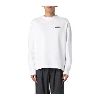 Calvin Klein Sweatshirts, male, White, Size: XL Felpa