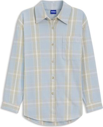 HUGO BOSS Oversized-fit shirt in Glen-check cotton twill