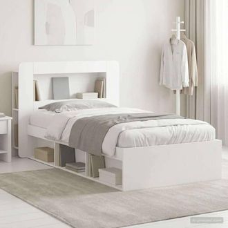 Berkfield Home Bed Frame with Storage White 75 x 190 cm Engineered Wood