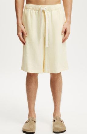 Cotton On Mens Baggy Linen Short in Yellow at Nordstrom, Size X-Small