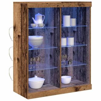 Berkfield Home Sideboard with LED Lights Old Wood 41x37x100 cm in Brown | Size: 41 x 37 x 100 cm