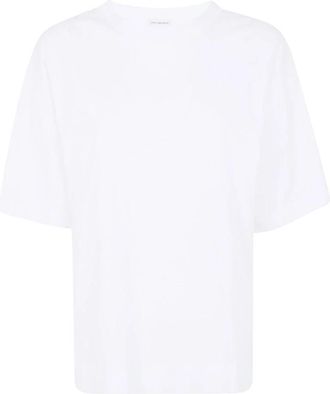 Dries Van Noten Katoenen T-shirt - Dames - T-shirts - Wit - L - Katoen - Tops