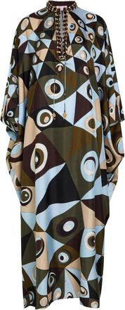 Pucci Printed Crystal-embellished Silk Maxi Kaftan Dress - Multicoloured - 42 (UK10 / S)