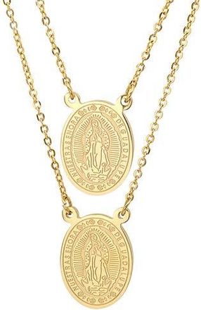 Steeltime Religious Pendant Necklace Set in Yellow at Nordstrom Rack