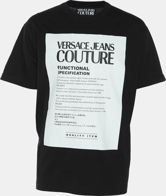 Versace Jeans Couture Black Cotton Printed T-Shirt