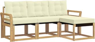 vidaXL Conjunto De Sof&aacute;s De Exterior 4 Uds. Blanco Y Crema Vidaxl