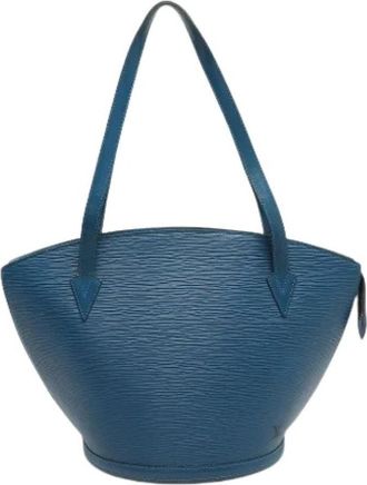 Louis Vuitton Pre-owned Saint Jacques GM - Dames - Vintage Tas - Blauw - ONE Size - Leer - Vintage