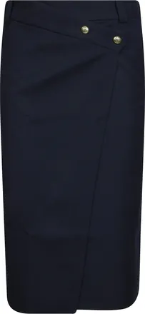 Pinko Marzemino Diagonale Front Flap Midi Skirt