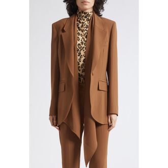 Marella Peak Lapel Structured Blazer in Camel at Nordstrom, Size 12