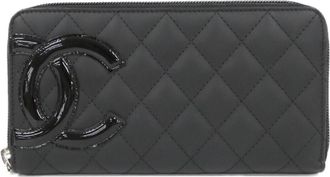 Chanel Black Leather Long Wallet (Bi-Fold) (Pre-Owned)