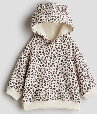 H&M Printed Hoodie in Cream/leopard Print at Nordstrom, Size 18M