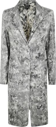 Avant Toi Jassen, Dames, Veelkleurig, S, Camouflage Rever Neck Micro Mat Stitch Duster Met Laminering