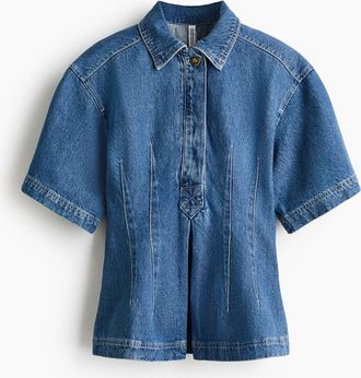 H&M Taillierte Jeansbluse - Blue