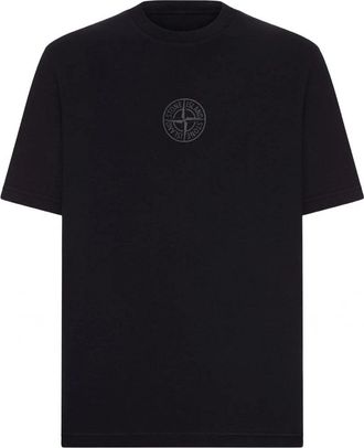 Stone Island BRANDED COTTON T SHIRT Size: XXL, colour: BLACK