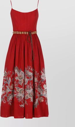Zimmermann cotton floral print corset midi dress