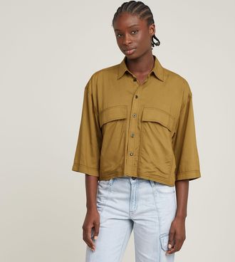 G-Star Womens G-Star RAW Boxy Shirt - Beige Viscose - Size X-Small