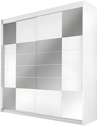 Vente-Unique Armario 2 puertas correderas - Con espejo - 203 cm - Blanco - ROVINJA