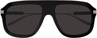 Gucci Grey Navigator Mens Sunglasses GG1309S 005 57