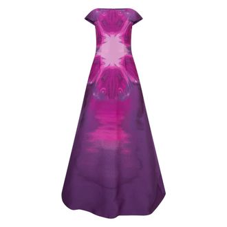 Alberta Ferretti Long Dress with Wide Skirt - female - Alberta Ferretti - Gowns - Purple - S - Dresses