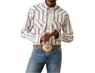 Ariat Mens Pro Series Warrick Classic Fit Western Shirt In White
