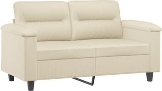 vidaXL Vidaxl - Sof&aacute; De 2 Plazas De Cuero Sint&eacute;tico Color Crema 120 Cm