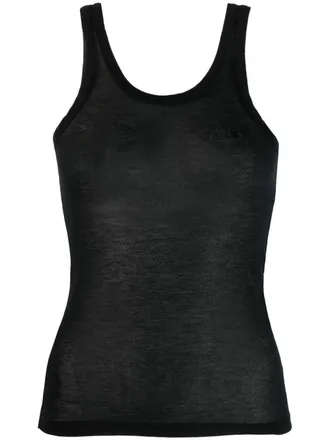 Coperni semi-sheer racerback top - Black