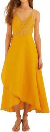 Farm Rio Bananas Maxi Wrap Dress In Yellow