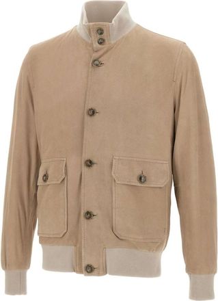 Barba Heren, Jassen, Beige, Maat: 4XL Suède