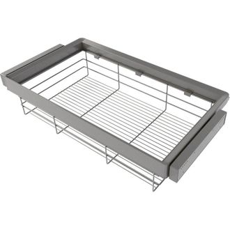 Emuca Emuca Kit cassetto in filo metallico e telaio regolabile Quartz per armadi, chiusura ammortizzata e estrazione totale,, modulo da 60 cm, finitura
