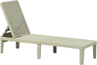 Beliani Tumbona Reclinable Moderna De Exterior Con Respaldo Ajustable Material Sint&eacute;tico Resistente Al &Oacute;xido Verde Claro Ossimo