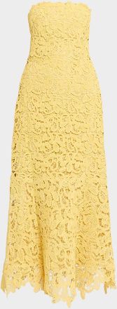 SIMKHAI Sera Floral Lace Bustier Maxi Dress