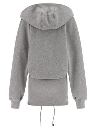 The Attico Cotton Fleece Wrap Hoodie - Gray