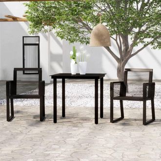 Berkfield Home 3 Piece Garden Dining Set Black