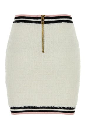 Balmain Womens Gonna Blancnoirblancrose Gonne Skirt